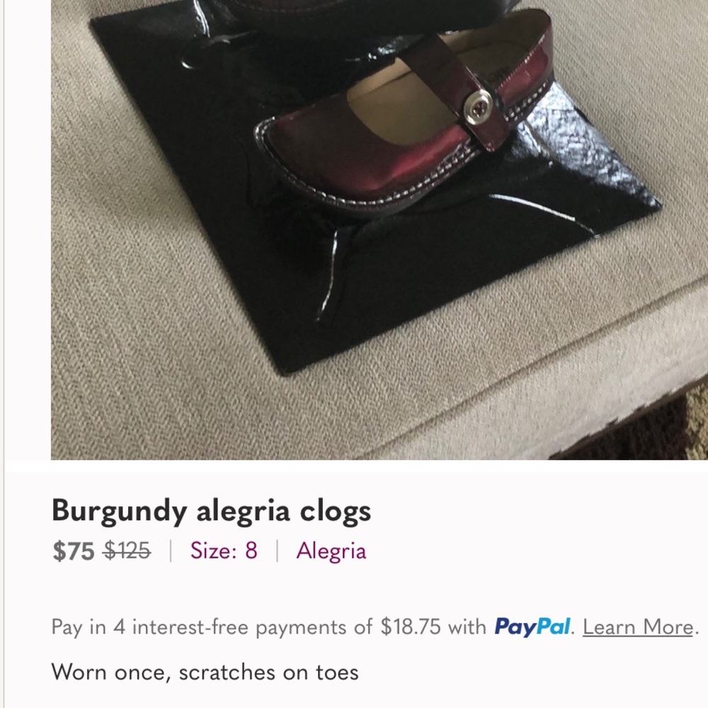 π· BURGUNDY PATENT LEATHER Mary Jane Size 38 = 8/8 1/2 Alegria EPLC π - Picture 10 of 16